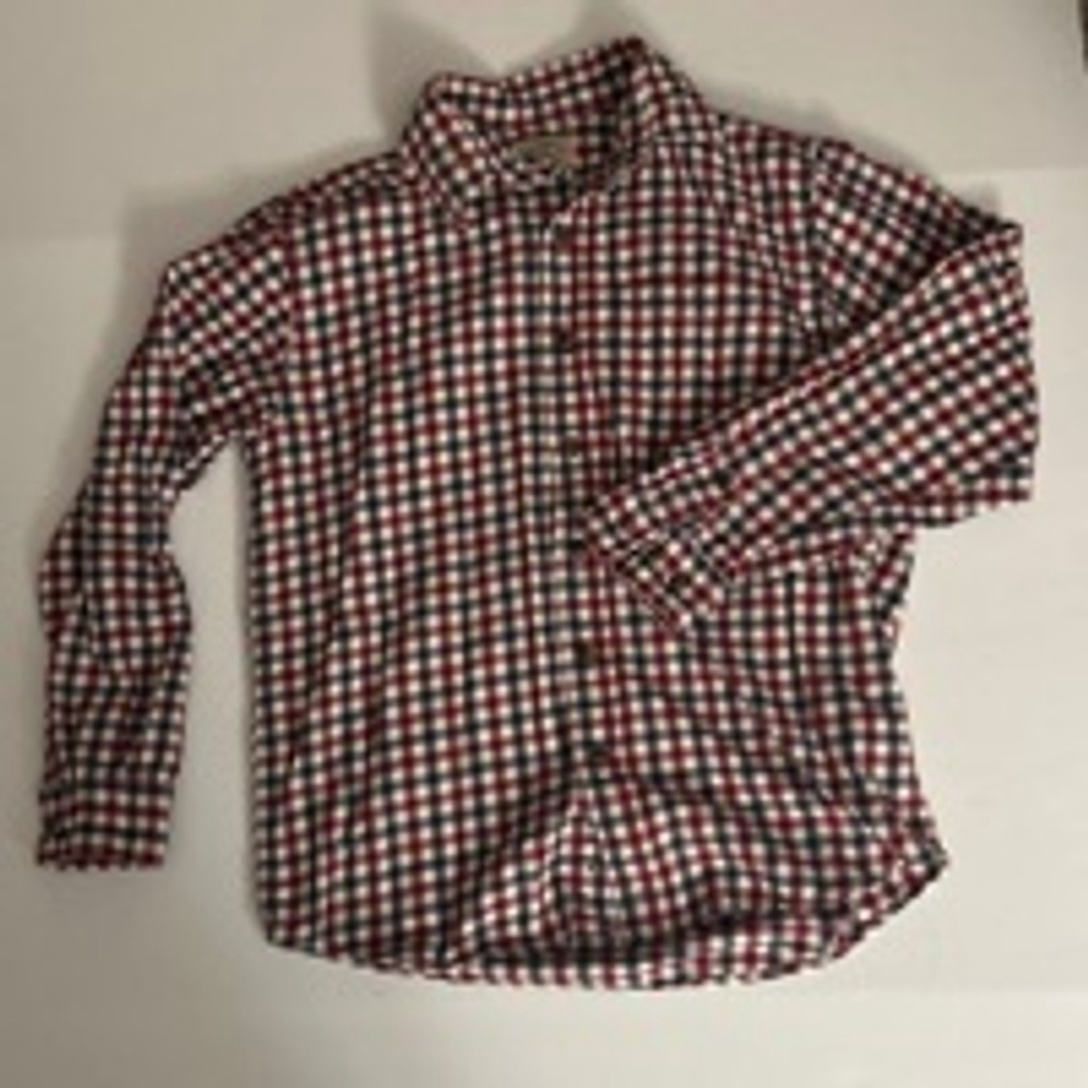 Men's Blue Mountain Button Down Shirt Medium Red Blue Plaid
163